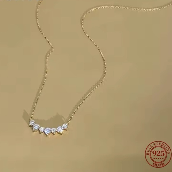 925 Sterling Silver Elegant Gold Necklace with Silver Accents - Picture 3 of 5